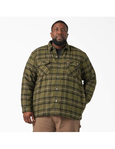 DICKIES M SHERPA LINED FLANNEL SHIRT JACKET W/HYDROSHLD l'évolution des habitudes 