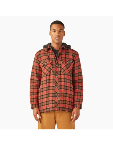 DICKIES M WATER REPELLENT FLANNEL HOODED SHIRT JACKET pas chere