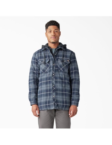 DICKIES M WATER REPELLENT FLANNEL HOODED SHIRT JACKET pas cher 