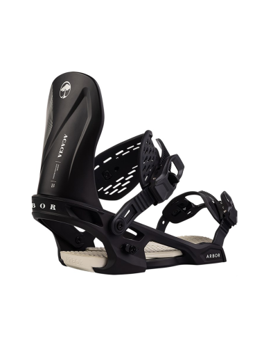 Arbor Women's 2025 Acacia Snowboard Bindings - Black / Marshmellow rembourrage situé sous