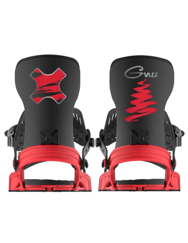 Bent Metal 2025 Axtion Snowboard Bindings - Red / Black pas cheres