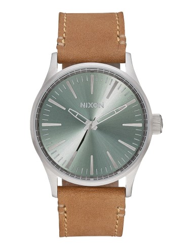 Nixon Sentry 38 Leather Watch-Saddle/Sage le concept de la Pate a emporter 